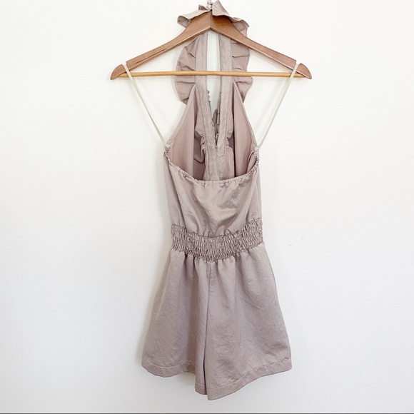 Urban Outfitters Silence and Noise Beige Pleated Ruffle Romper - Picture 5 of 6